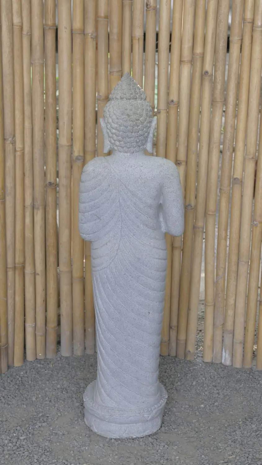  Product image 6 of the product “Standing Buddha made of Riverstone, position Namaskara , H. 120cm. ”